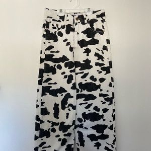 Cow print bootcut jeans. Size S - 4